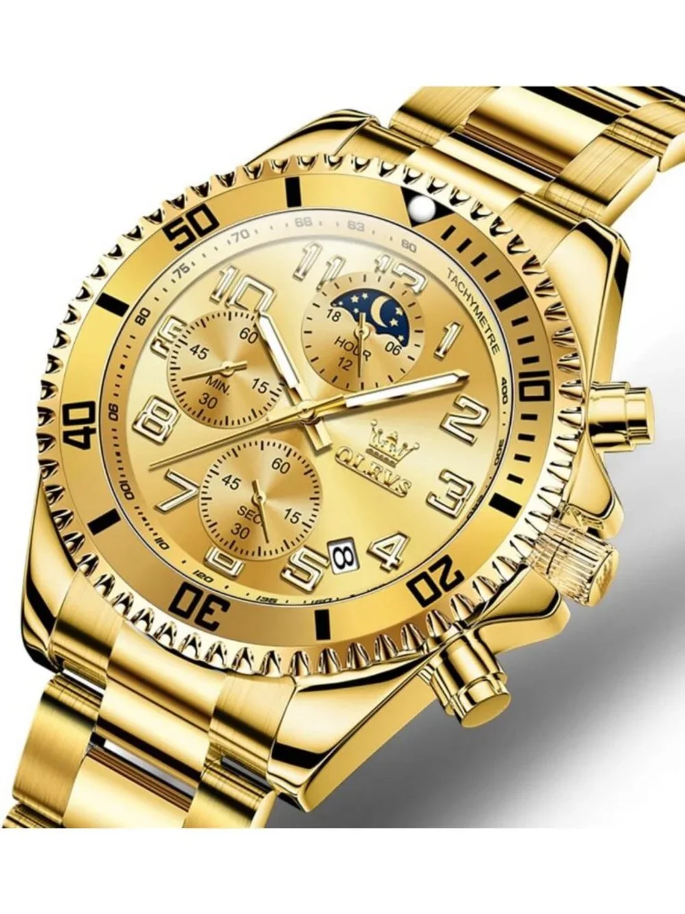Luxury Waterproof Men's Watch - Big Face Stainless Steel Analog Dress Timepiece